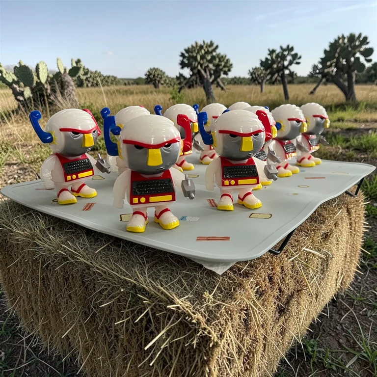 Echo Receiver figures photographed outdoors